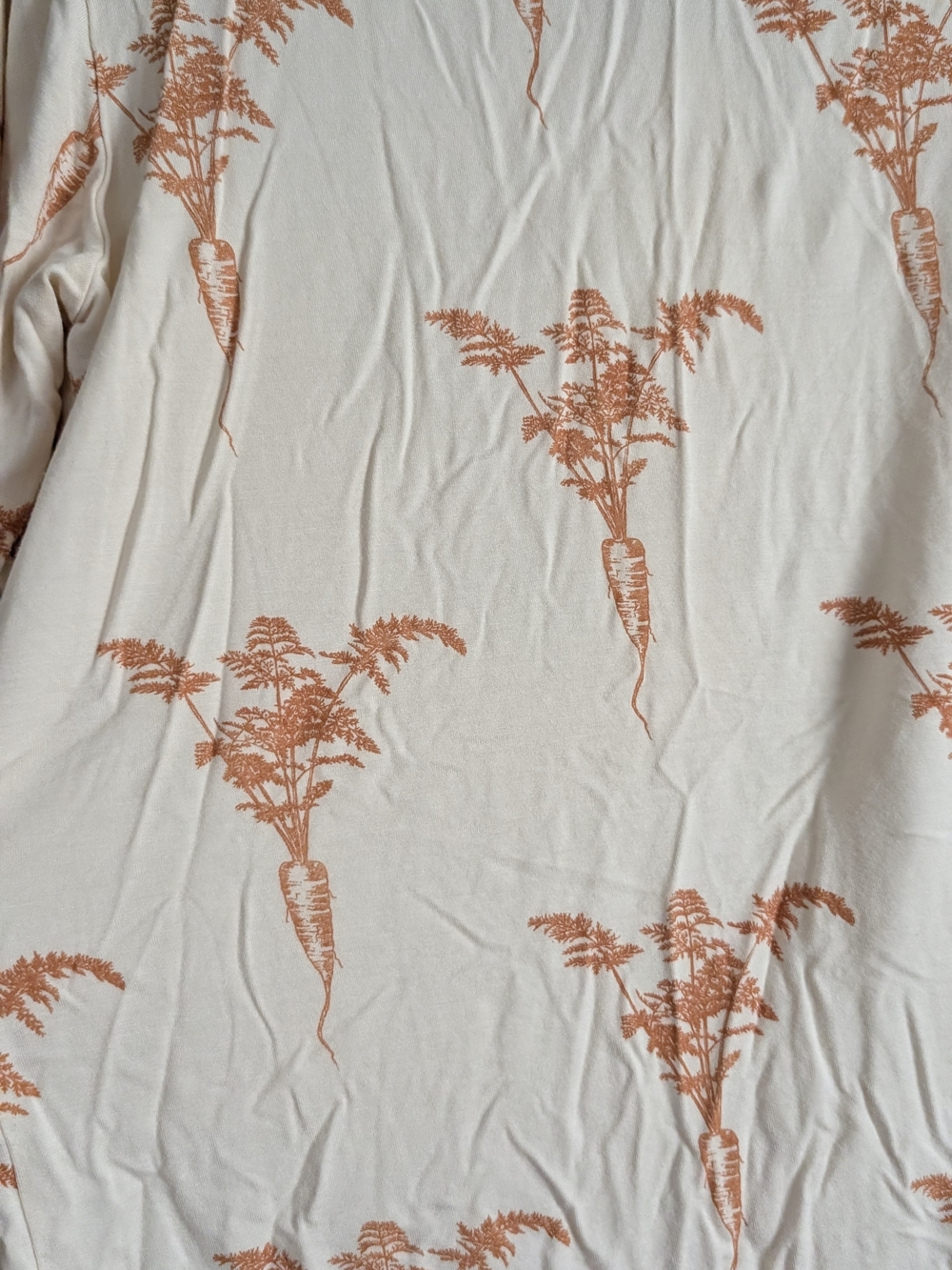 kate quinn Cream Short-Sleeve Henley with Orange Botanical Print - Size S - Picture 2 of 7